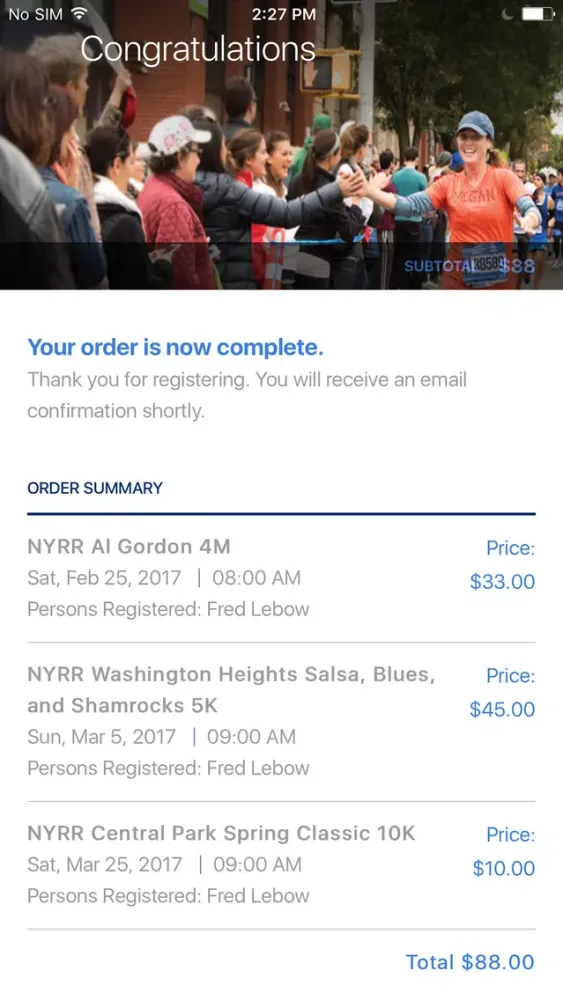 NYRR App স্ক্রিনশট