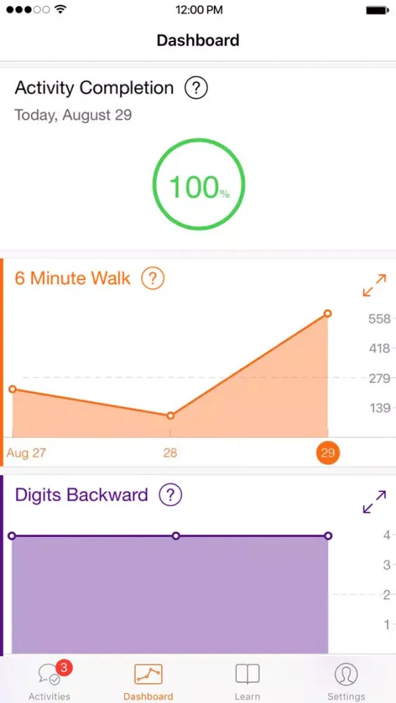 Capturas de tela do Concussion Tracker