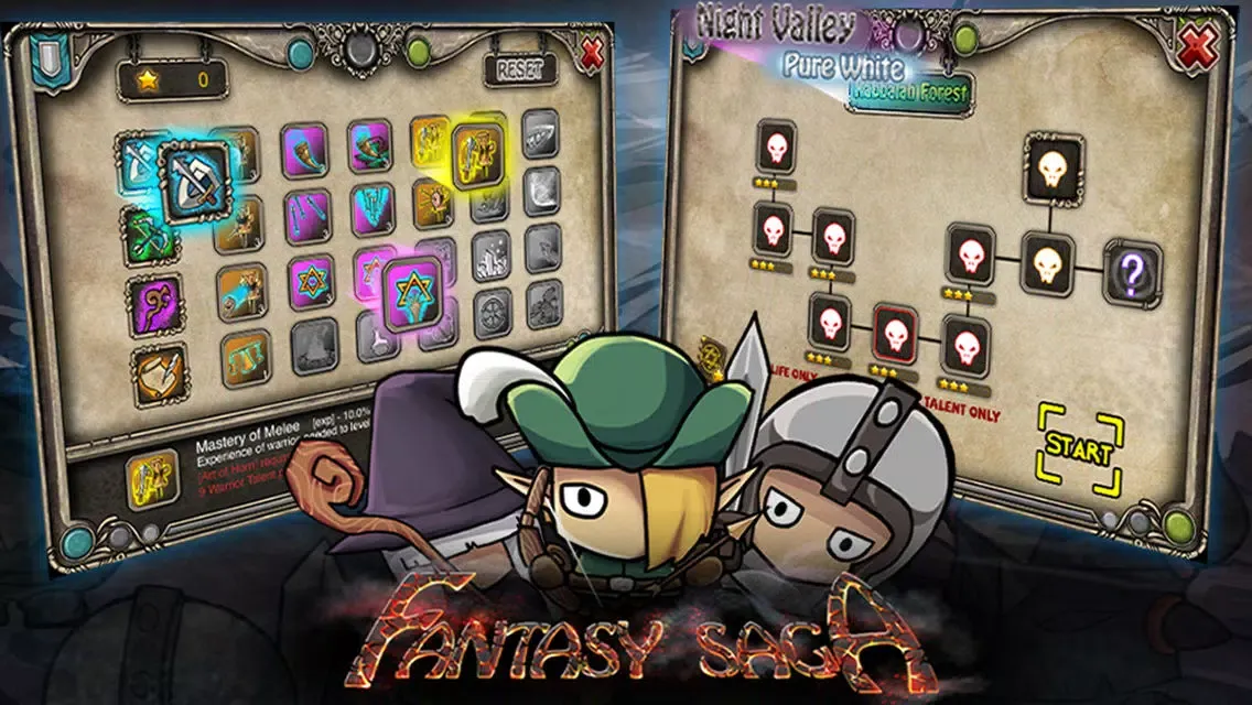 Capturas de tela do Fantasy Saga