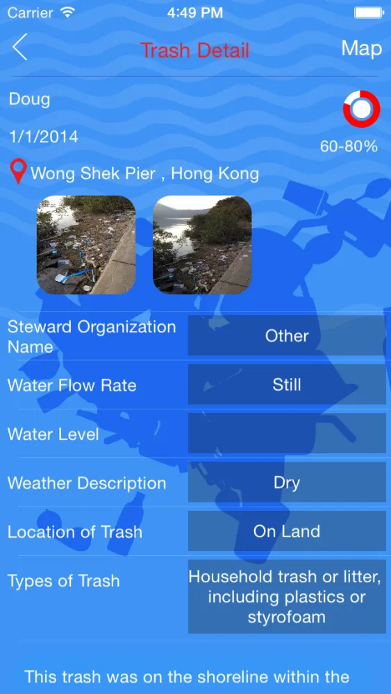 Tangkapan layar Global Alert – Floating Trash