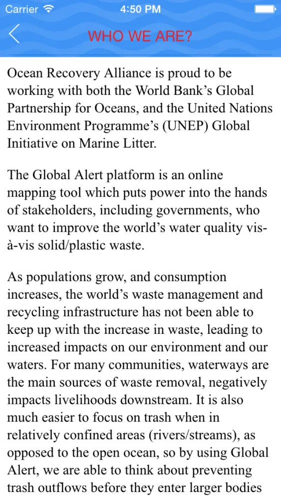 Tangkapan layar Global Alert – Floating Trash