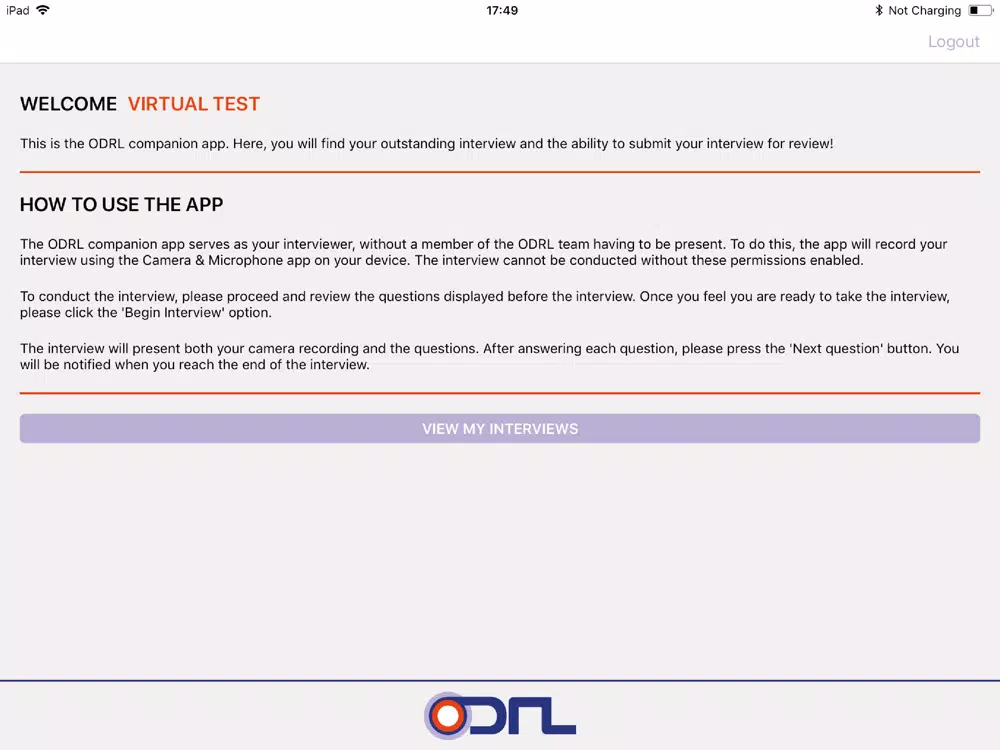 ODRL Interviewer iPad 应用截图