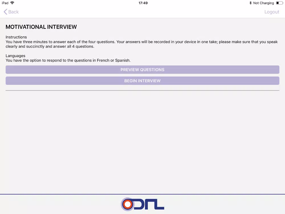 ODRL Interviewer iPad 应用截图