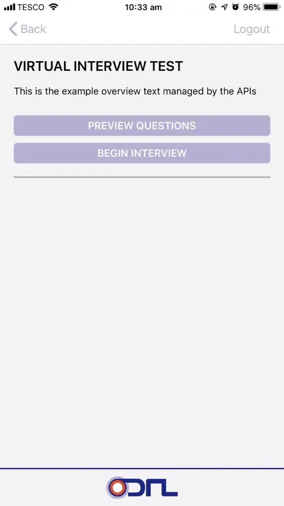 Tangkapan layar ODRL Interviewer