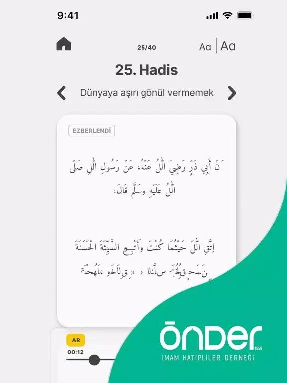 Tangkapan layar PEYGAMBERİM ÖNDERİM iPad 