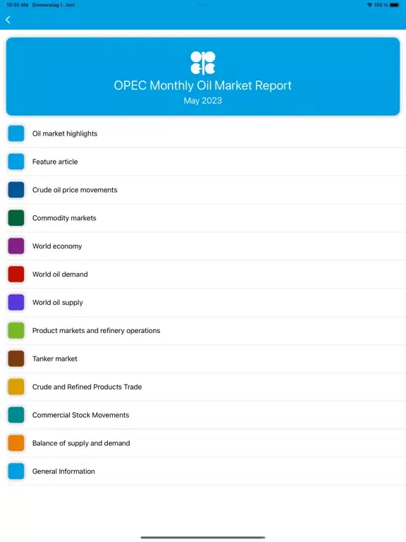 OPEC MOMR iPad  Screenshots