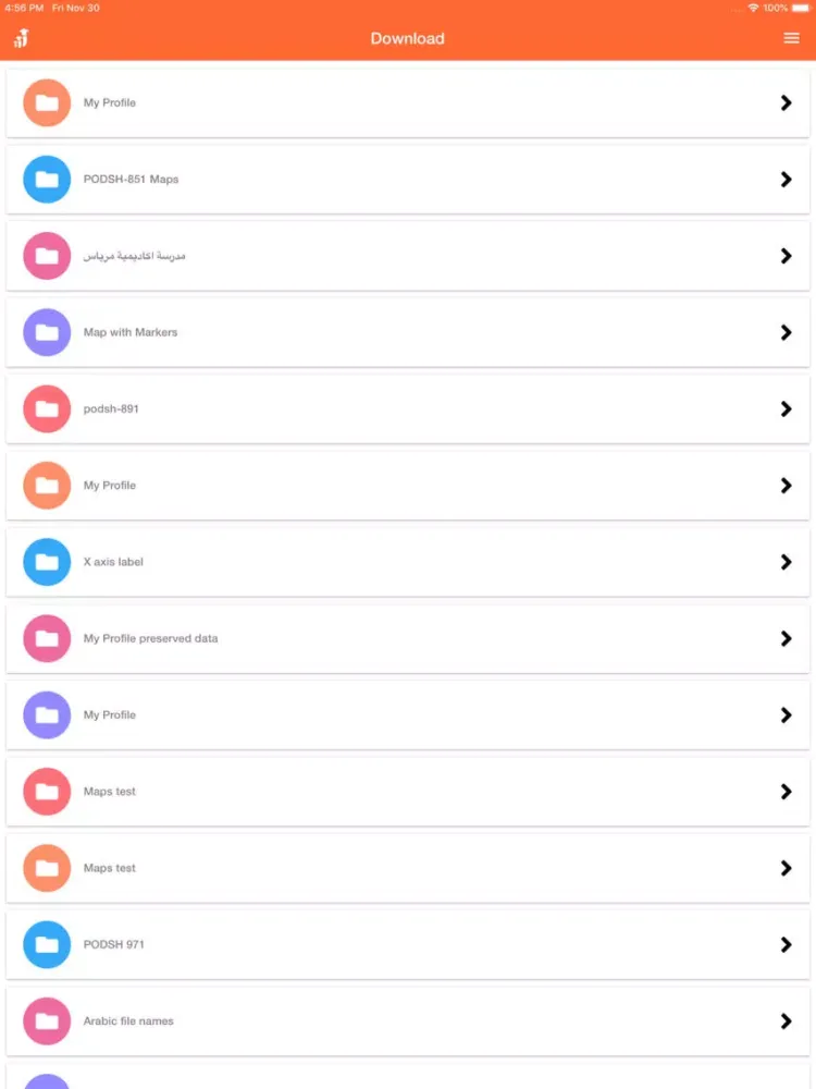 Capturas de tela do OpenEMIS Profiles iPad 