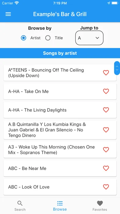 Tangkapan layar OpenKJ Songbook