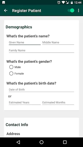 OpenMRS Android Client سکرین شاٹس