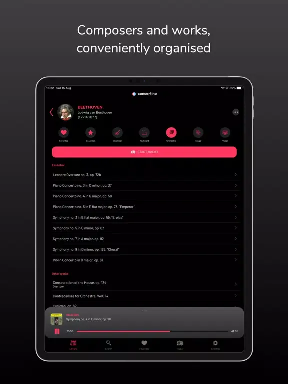 Ảnh chụp màn hình của Concertino iPad 
