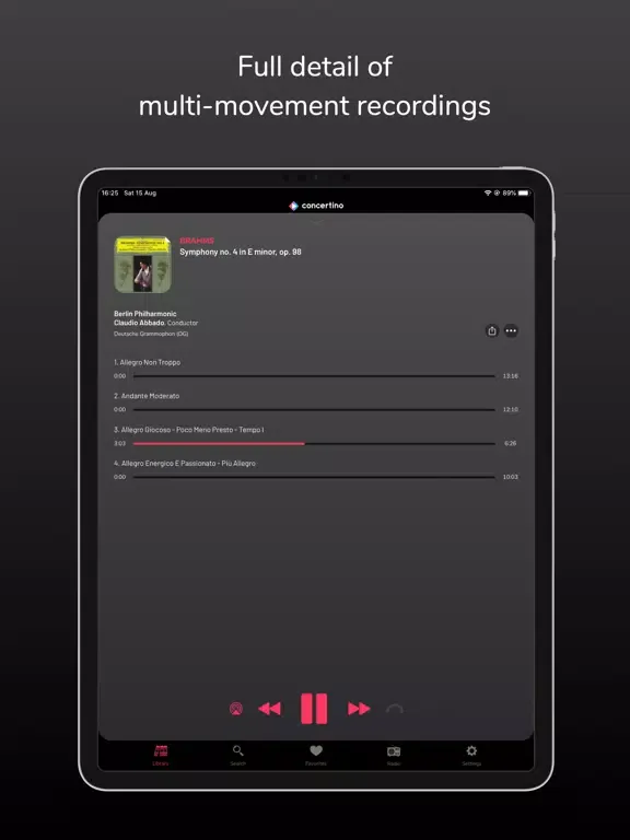 Ảnh chụp màn hình của Concertino iPad 