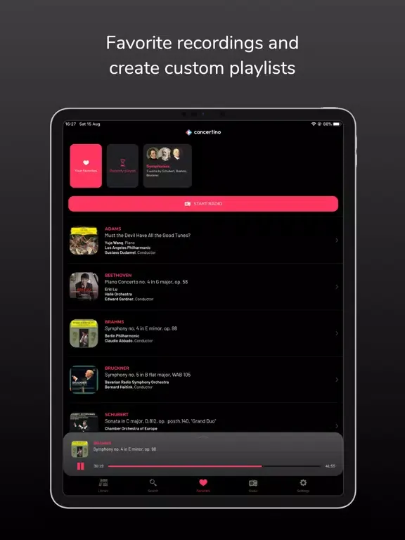 Ảnh chụp màn hình của Concertino iPad 