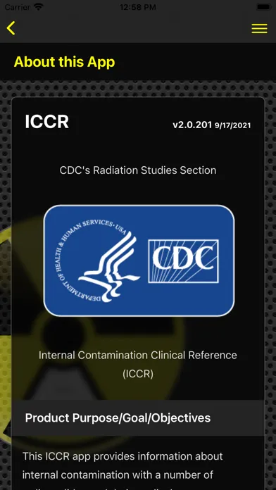 Capturas de tela do ICCR
