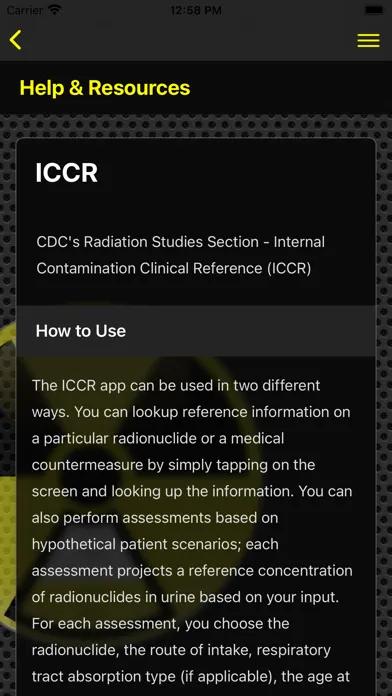 Capturas de tela do ICCR