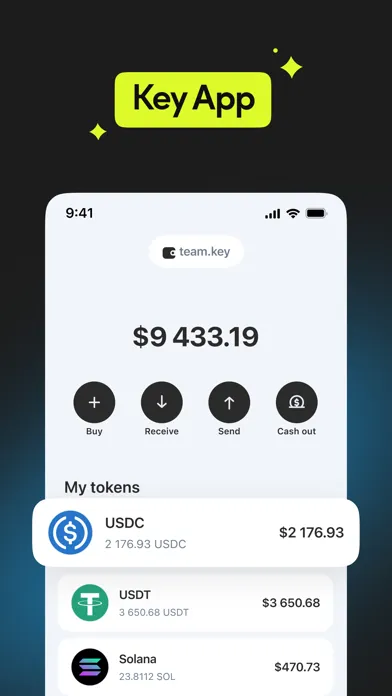 Capturas de tela do Key App: Solana memecoins home