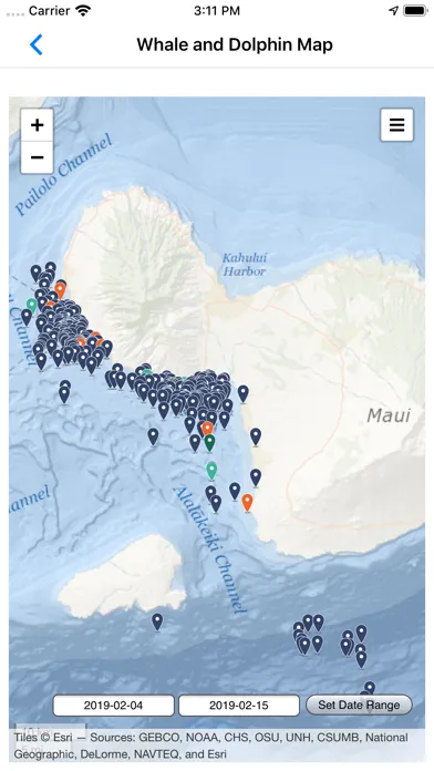 Capturas de tela do Whale and Dolphin Tracker