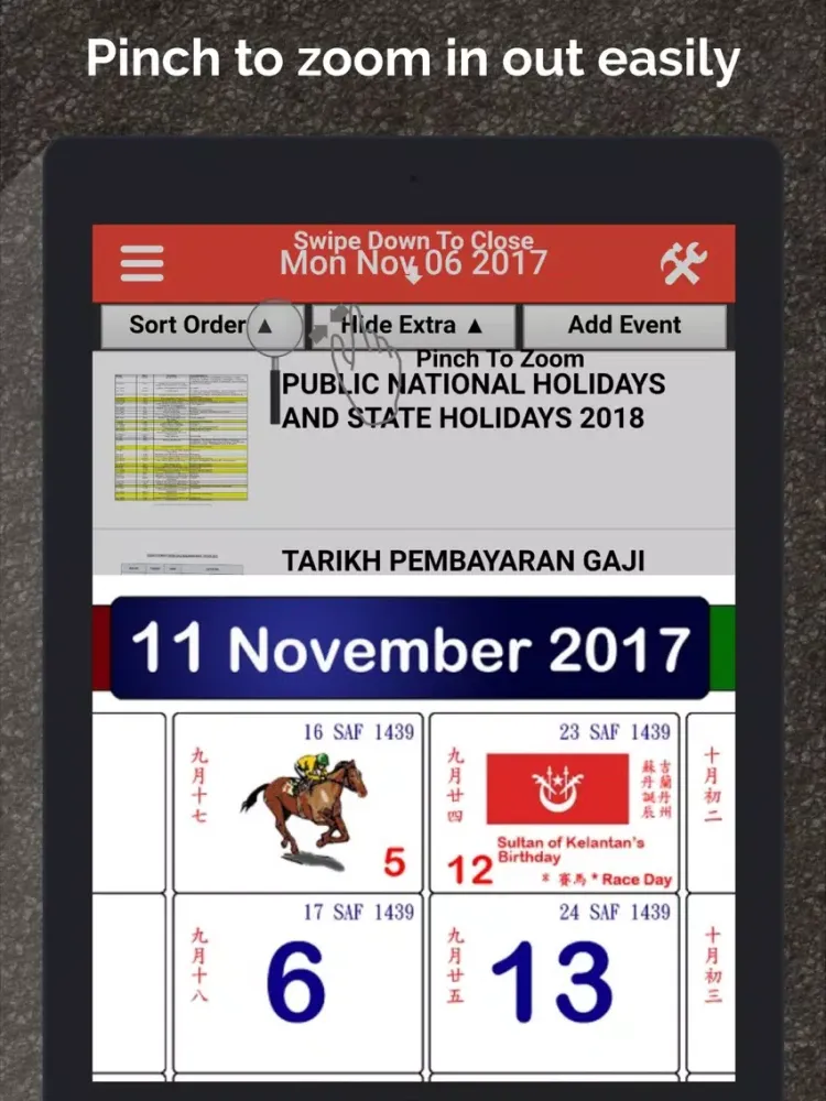 Malaysia Calendar Horse Lunar iPad 应用截图