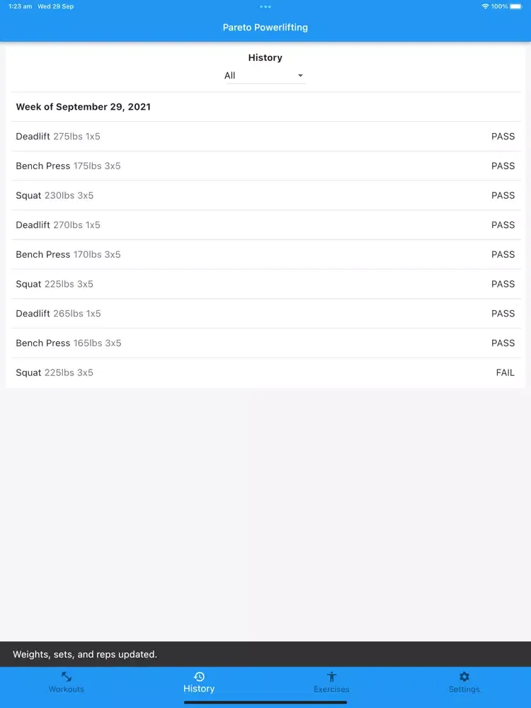 Pareto Powerlifting iPad  Screenshots