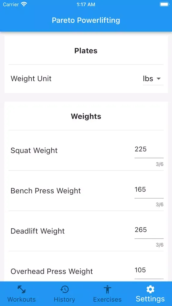 Pareto Powerlifting Screenshots