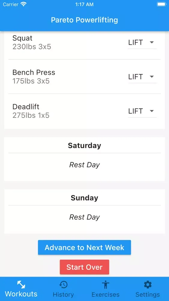 Pareto Powerlifting Screenshots