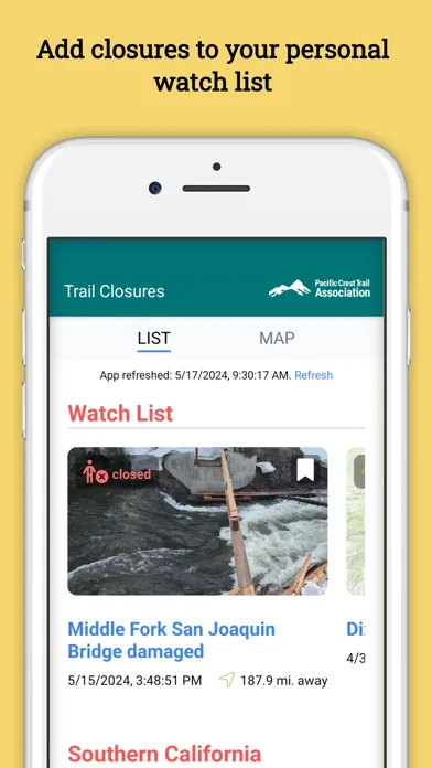 Pacific Crest Trail Closures স্ক্রিনশট