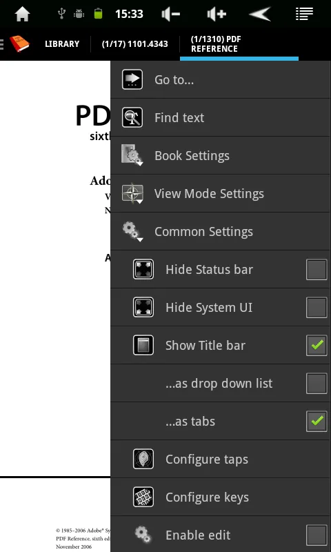 Captures d'écran de PDF and DJVU reader