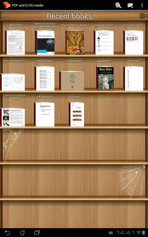 Captures d'écran de PDF and DJVU reader