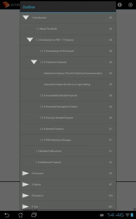 Captures d'écran de PDF and DJVU reader