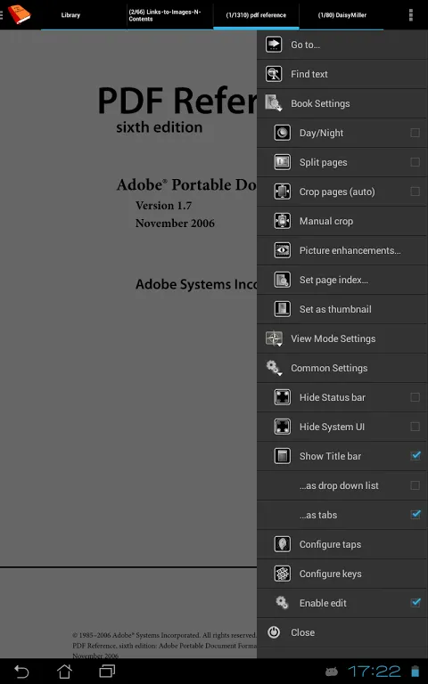 Captures d'écran de PDF and DJVU reader