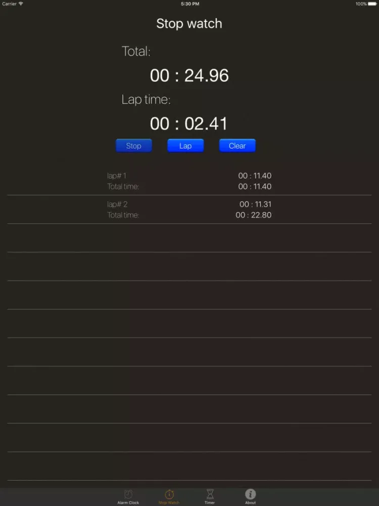 Timers box iPad  Screenshots
