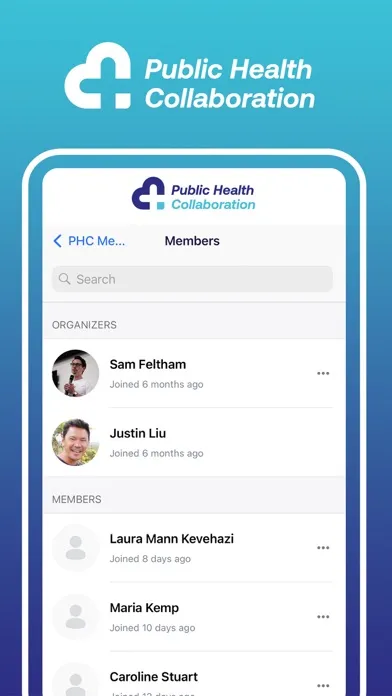 Capturas de tela do PHC Connect