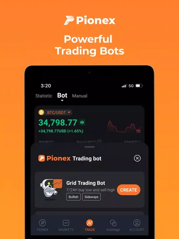 Pionex - Crypto Trading Bots iPad  Screenshots