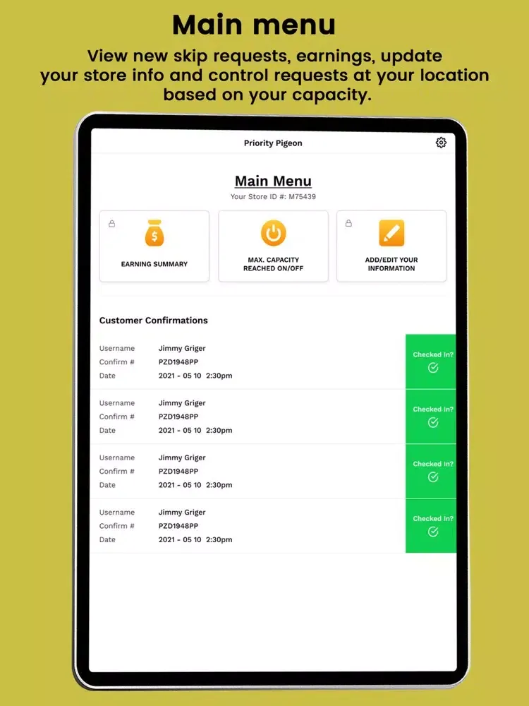 Priority Pigeon Line Manager iPad  Ekran Görüntüleri
