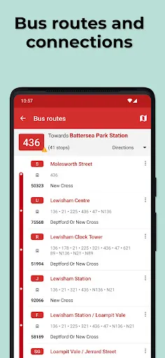 ภาพหน้าจอของ London Bus Times TfL Countdown