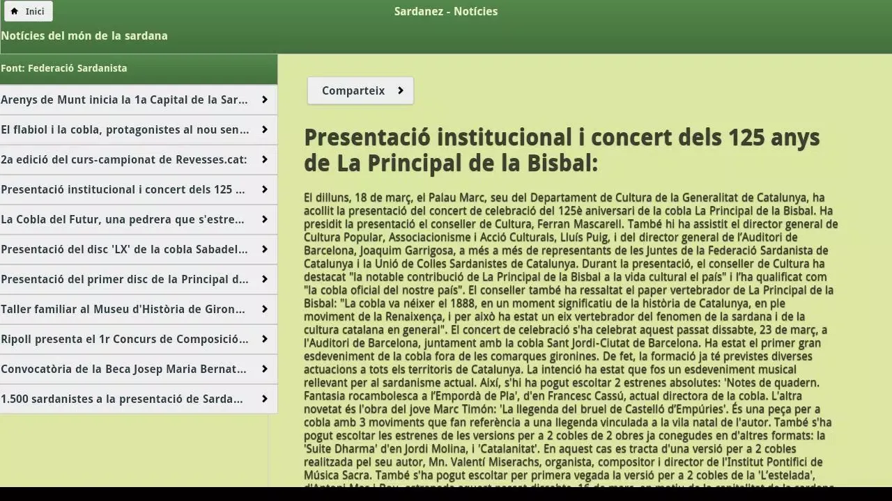 Captures d'écran de Sardanez app