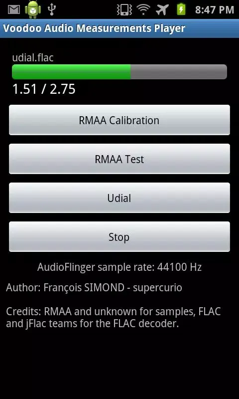 Zrzuty ekranu Voodoo Audio Measurements Player