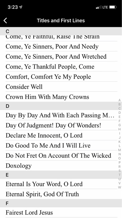 Ảnh chụp màn hình của Trinity Psalter Hymnal