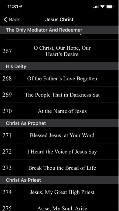 Ảnh chụp màn hình của Trinity Psalter Hymnal