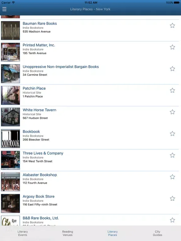 Capturas de tela do Poets & Writers Local iPad 