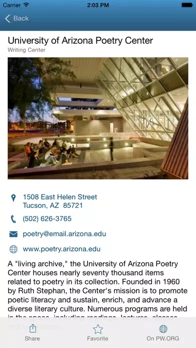 Capturas de tela do Poets & Writers Local