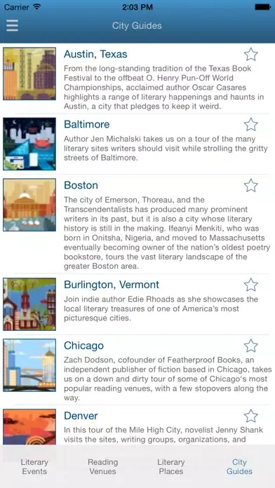 Capturas de tela do Poets & Writers Local