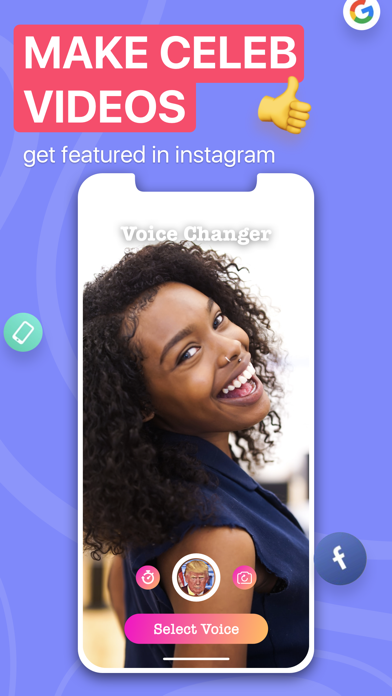 Tangkapan skrin Voicer Famous AI Voice Changer