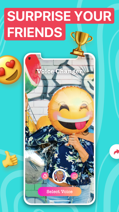 Tangkapan skrin Voicer Famous AI Voice Changer