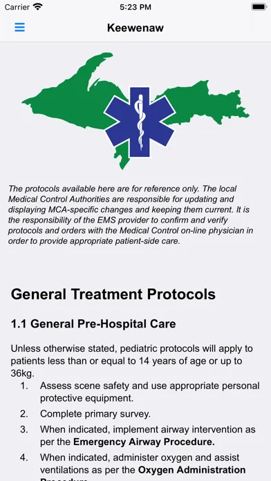 Tangkapan layar R8MCAN Medical Protocols