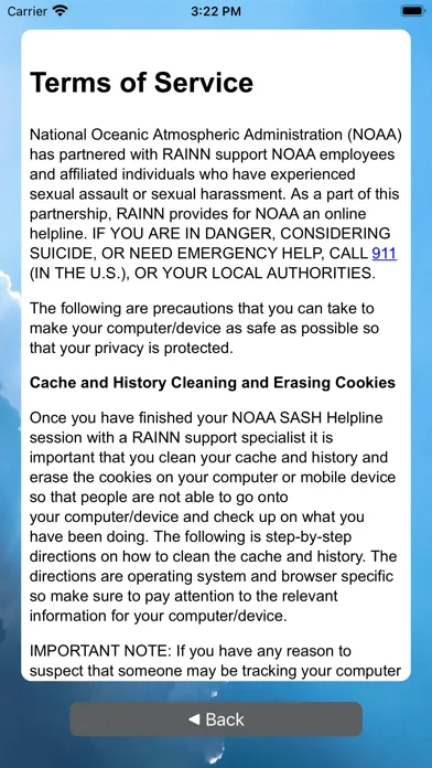 Скриншоты NOAA SASH Helpline