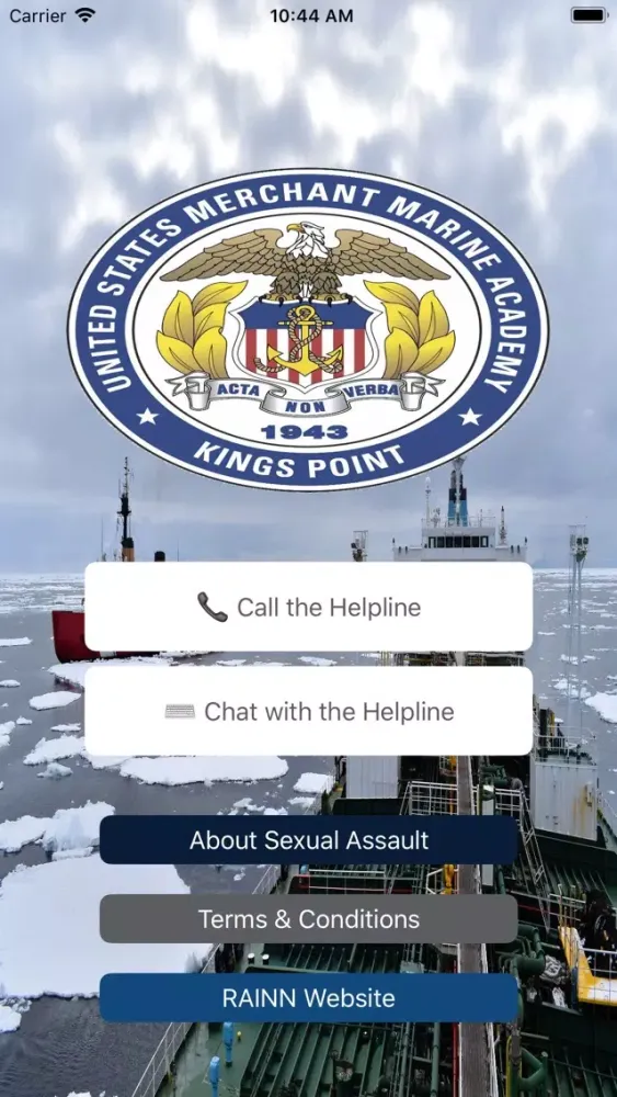 Capturas de tela do USMMA Helpline