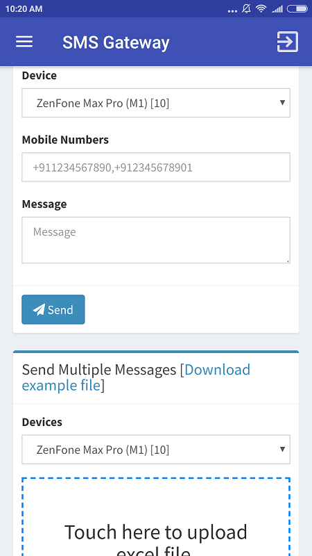 SMS Gatewayzrzuty ekranu aplikacji3