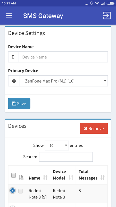 SMS Gatewayzrzuty ekranu aplikacji5
