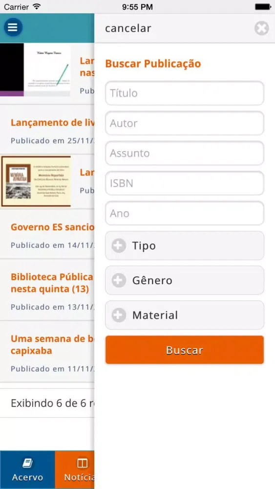 Скриншоты BPES - Biblioteca Pública do Espírito Santo