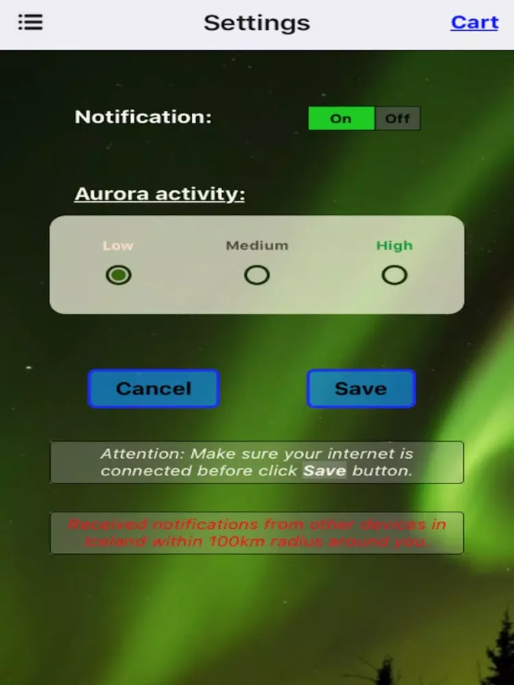 Capturas de pantalla de Aurora Alerts iPad